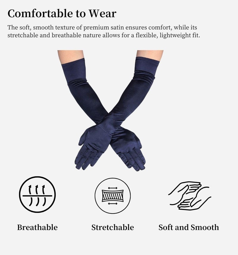 MD Style Long Opera Gloves for Women - 20s Party Costume - Elbow Length Tea Party Satin Gloves - Princess Accessories - Image 4